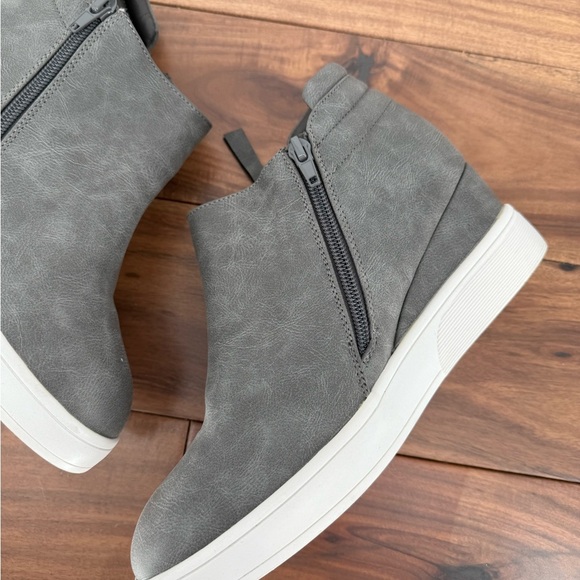 Dreams Pairs Women's Wedge Heel Ankle Boot Round Toe Size Zip Platforms Skeakers - Picture 3 of 11